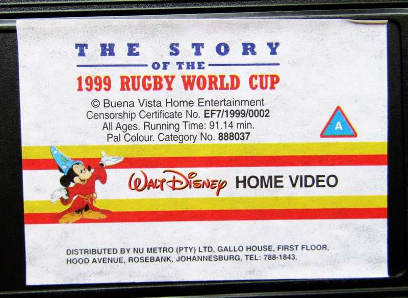 1999 Rugby World Cup - Walt Disney VHS Video Tape