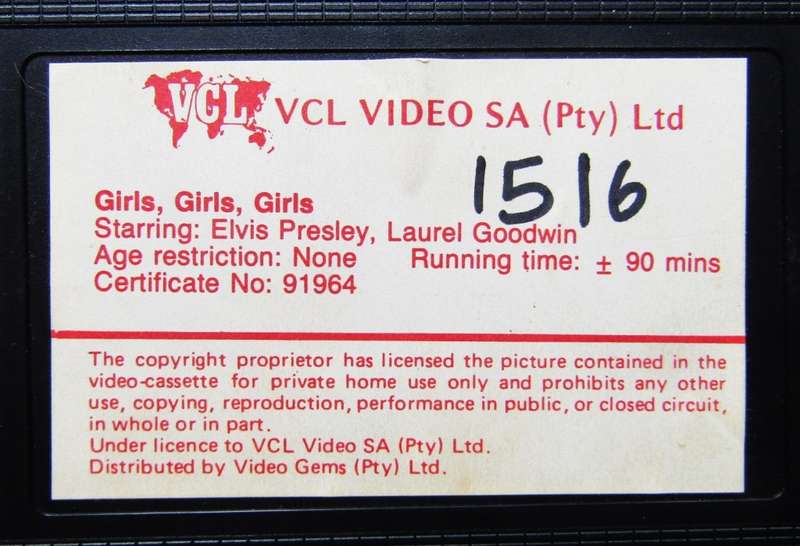 Girls, Girls, Girls - Elvis Presley - Movie VHS Tape
