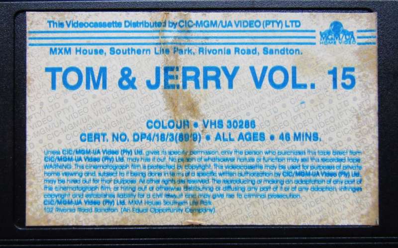 Tom & Jerry Volume 15 - VHS Video Tape (1989)