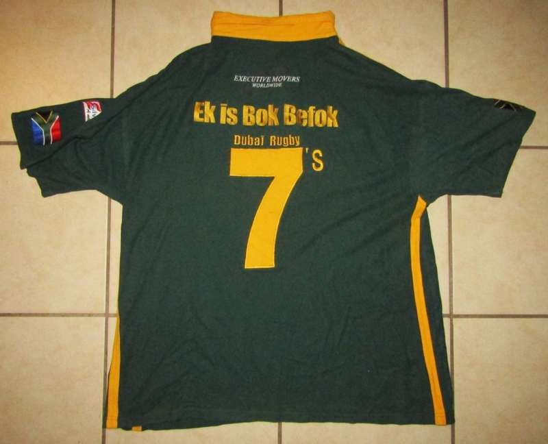2003 Dubai 7`s World Cup Springbok Rugby Jersey