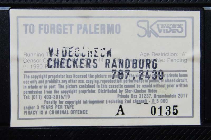 To Forget Palermo - Jim Belushi - Movie VHS Tape (1990)
