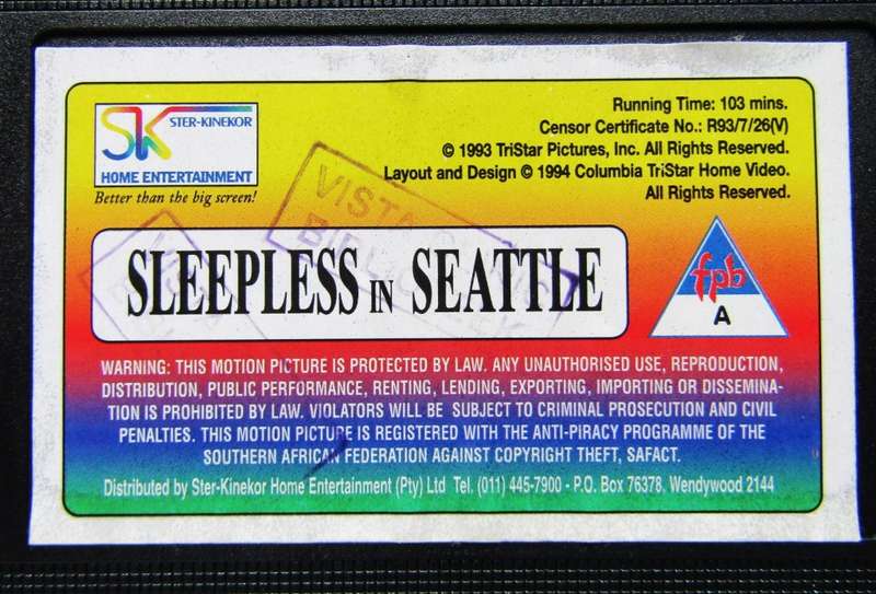 Sleepless in Seattle - Tom Hanks - Movie VHS Tape (1994)