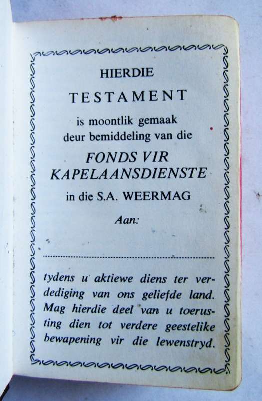 1980 SADF Afrikaans Pocket Bible