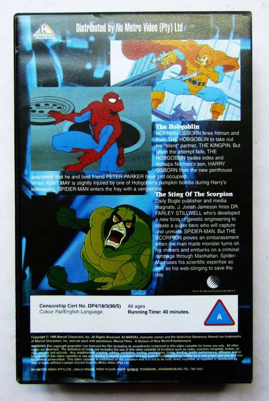 Spiderman - The Hobgoblin - Marvel VHS Video Tape (1996)