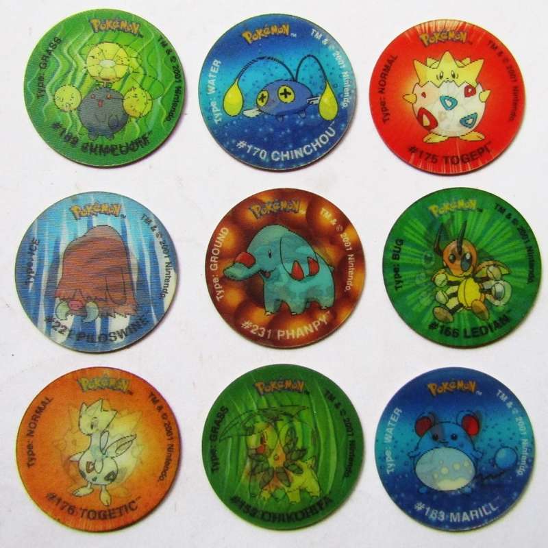 Lot of 9 Pokemon 3D Tazos by Simba