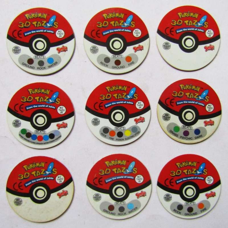 Lot of 9 Pokemon 3D Tazos by Simba