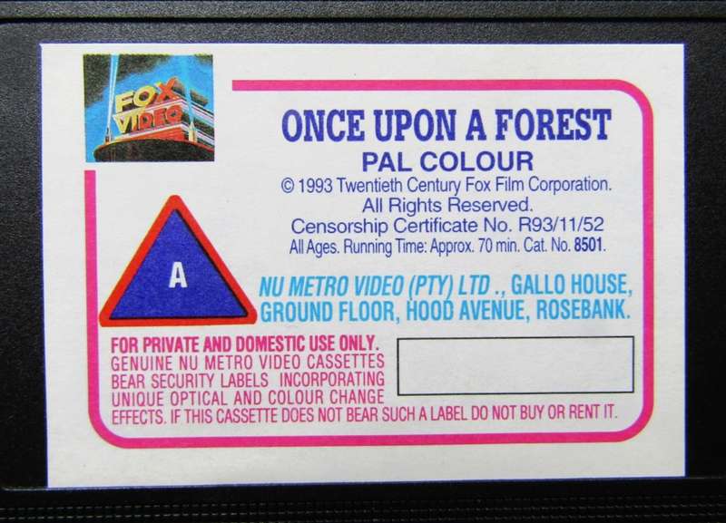 Once Upon a Forest - Animated Movie VHS Tape (1993)