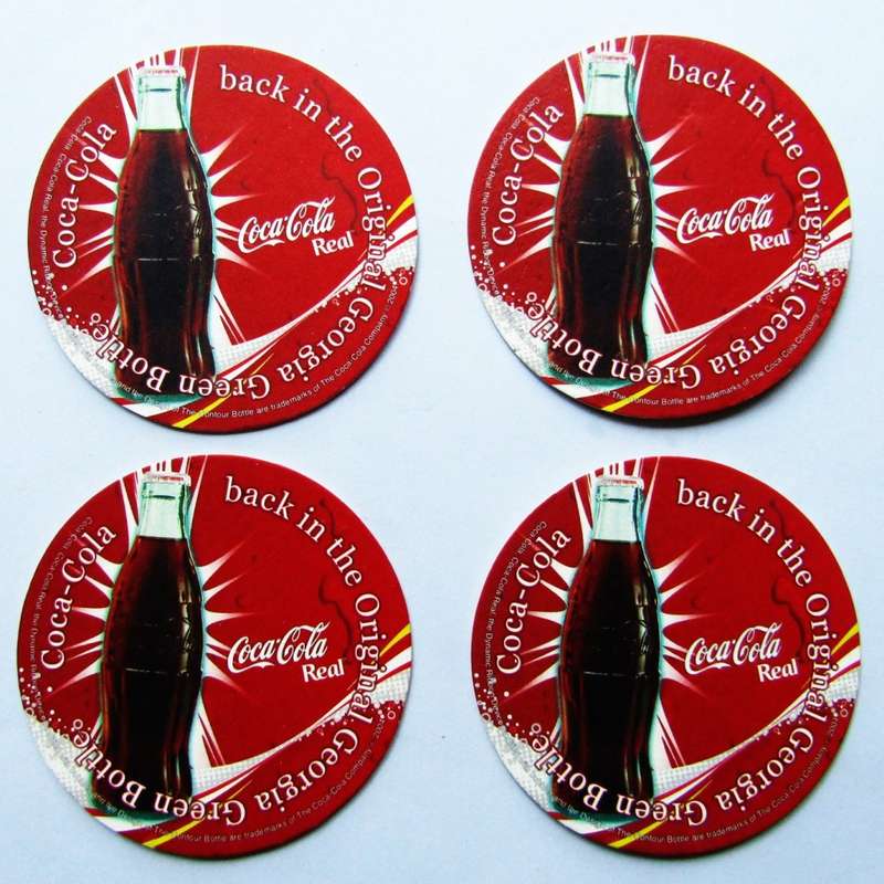 4 Old Coca Cola Bar Coasters