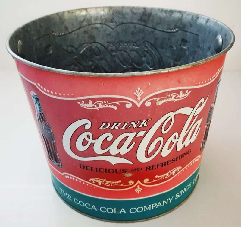 Old Coca Cola Metal Ice Bucket