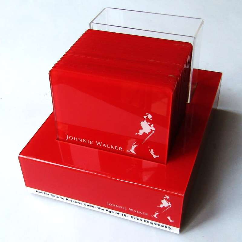Johnnie Walker Whisky Display with 15 Bar Coasters