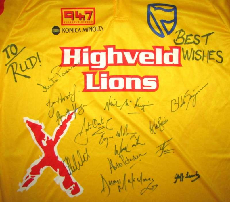 Old Highveld Lions - Claude Henderson - Signed Players Cricket Jersey