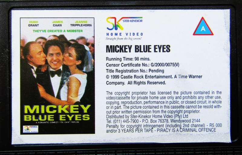 Mickey Blue Eyes - Hugh Grant - Movie VHS Tape (2000)