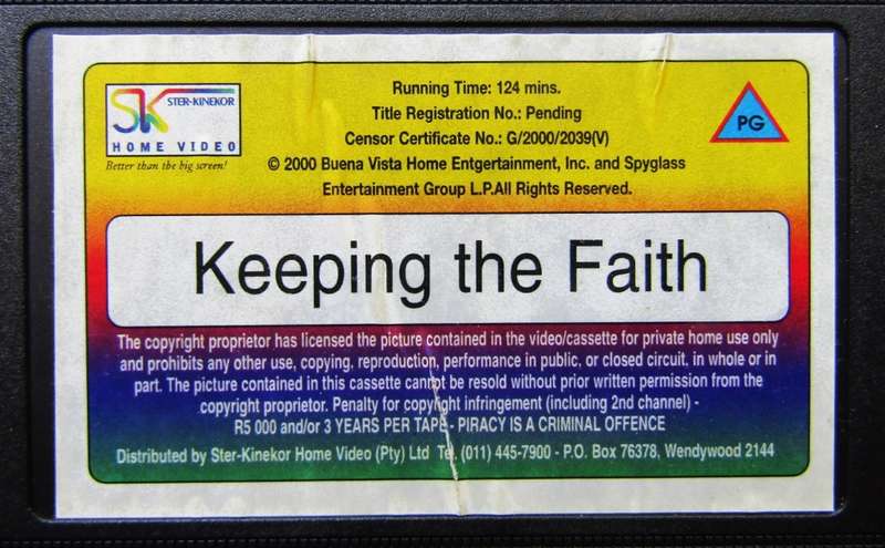 Keeping the Faith - Ben Stiller - Movie VHS Tape (2000)