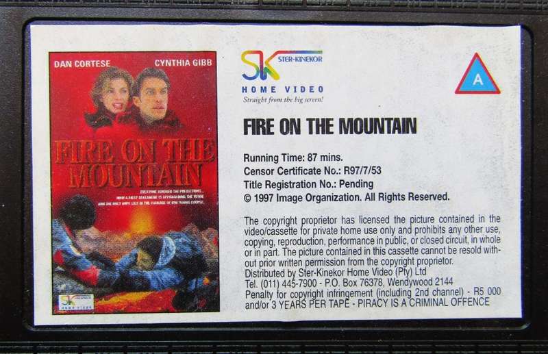 Fire on the Mountain - Dan Cortese - Movie VHS Tape (1997)