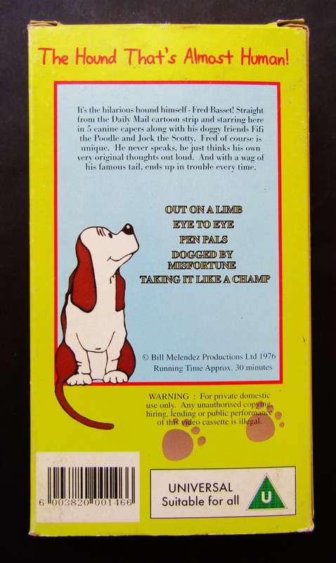 Fred Basset - Animated TV Series VHS Tape (1976)