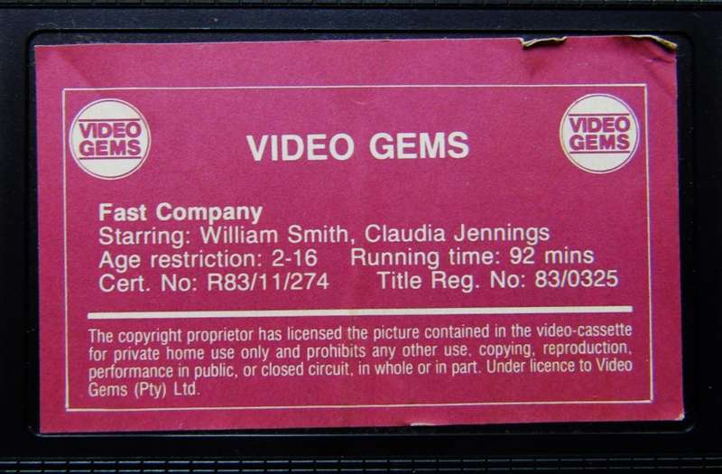 Fast Company - William Smith - Movie VHS Tape (1983)