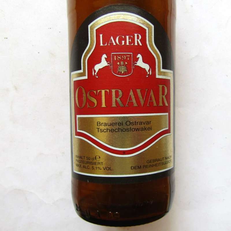 Old Czech Ostravar Lager Beer Bottle with Cap