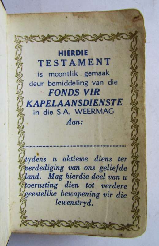 1977 SADF Afrikaans Pocket Bible
