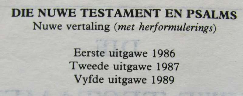 1989 SA Police Afrikaans Pocket Bible