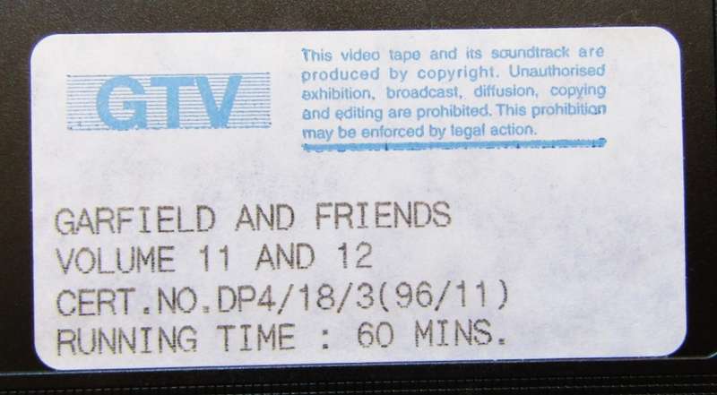 Garfield and Friends Volume 11 and 12 - TV Series VHS Tape (1996)