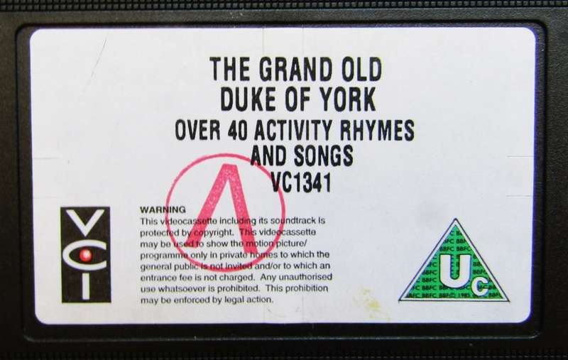 The Grand Old Duke of York - Children`s VHS Video Tape (1994)