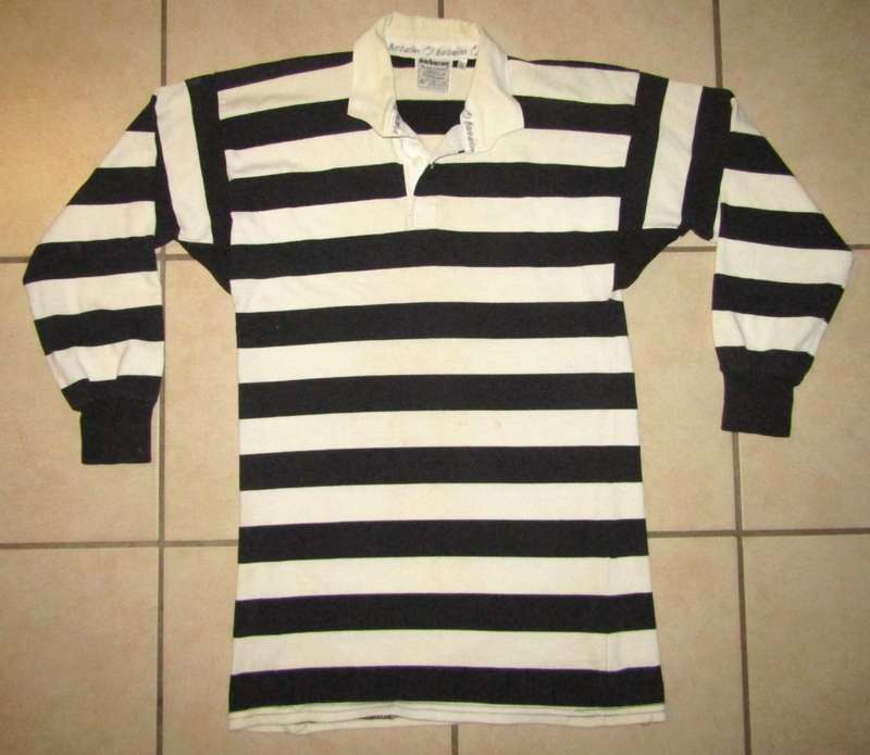 Old Black and White Long Sleeve Rugby Jersey