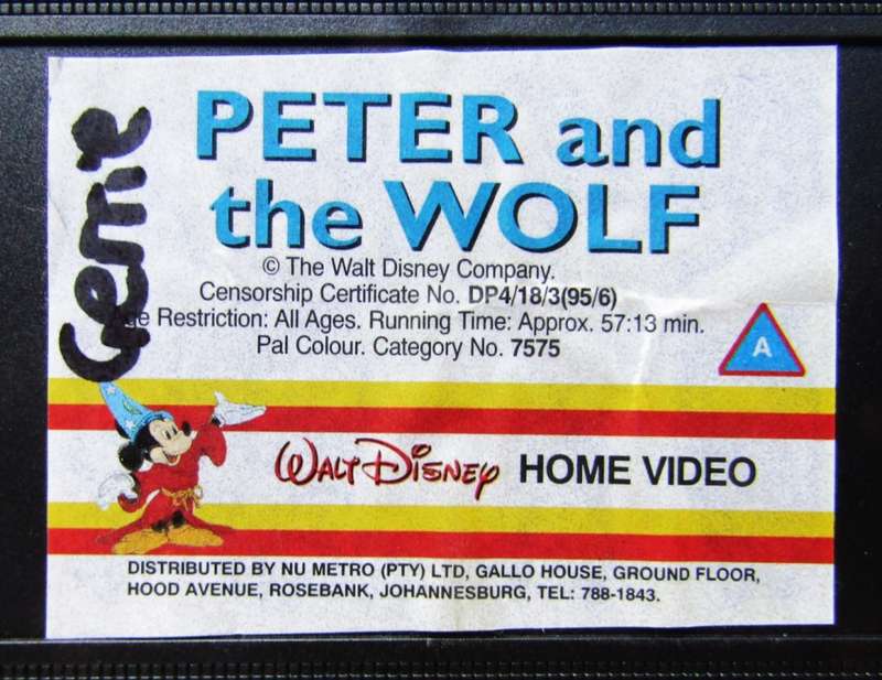 Peter and the Wolf - Walt Disney VHS Video Tape (1995)