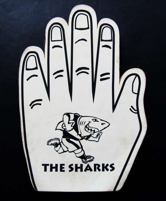 Large Sharks Rugby Supporter Foam Hand
