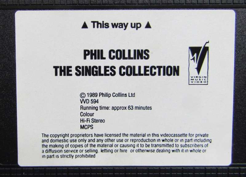 Phil Collins - The Singles Collection - VHS Video Tape (1989)
