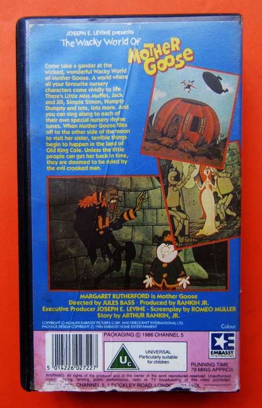The Wacky World of Mother Goose - VHS Video Tape (1986)