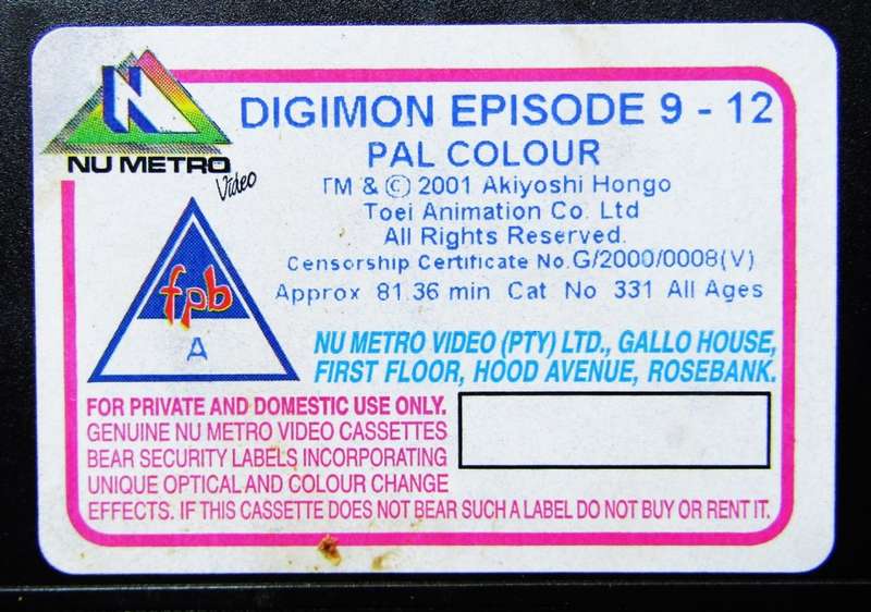 Digimon - Episodes 9 to 12 - TV Series VHS Tape (2001)