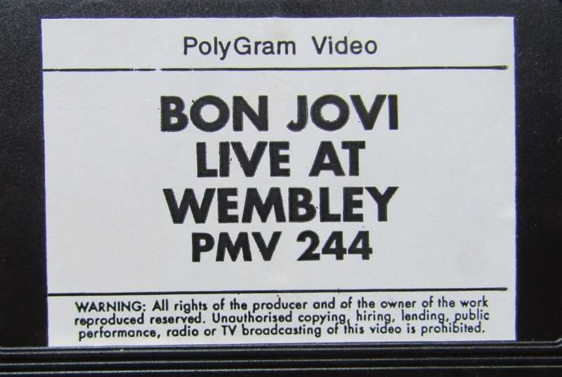 Bon Jovi - Live from London - VHS Video Tape (1995)