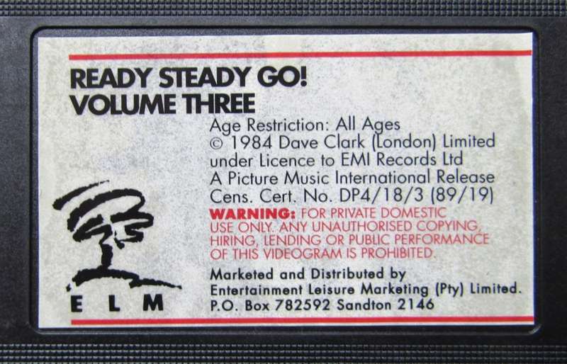 Ready Steady Go! - The Beatles and Rolling Stones - VHS Video Tape (1989)