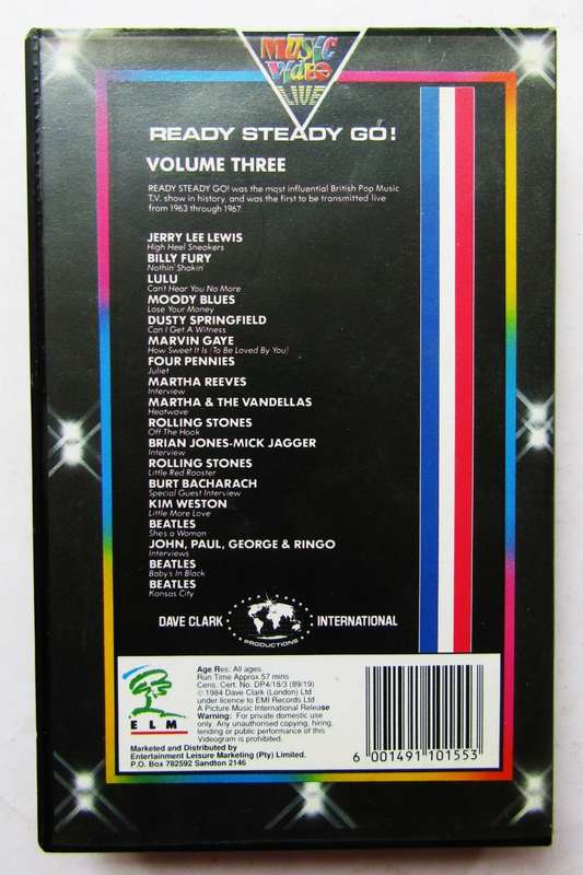 Ready Steady Go! - The Beatles and Rolling Stones - VHS Video Tape (1989)