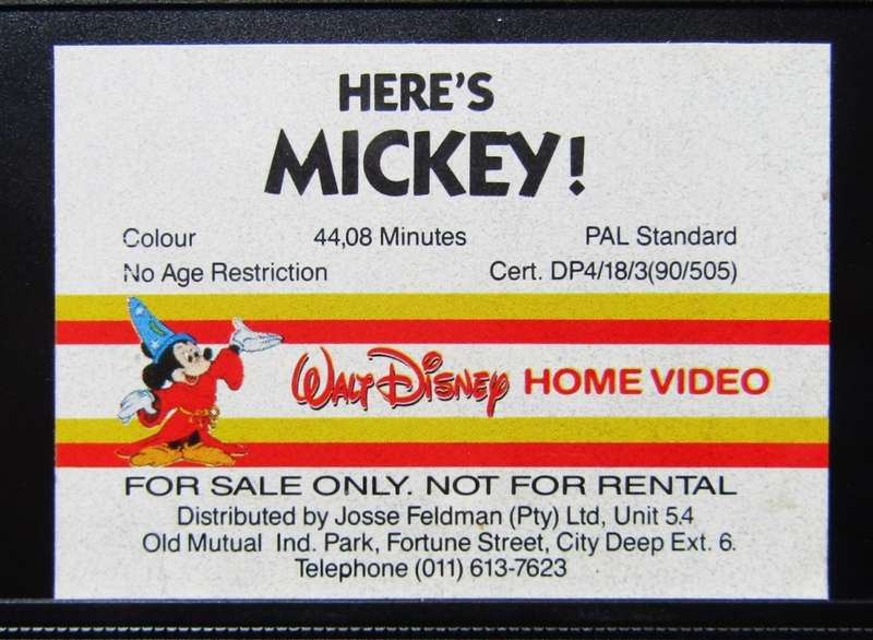 Here`s Mickey! - Walt Disney VHS Video Tape (1990)