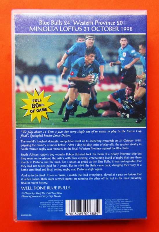 1998 Blue Bulls Currie Cup Champions - Rugby VHS Video Tape