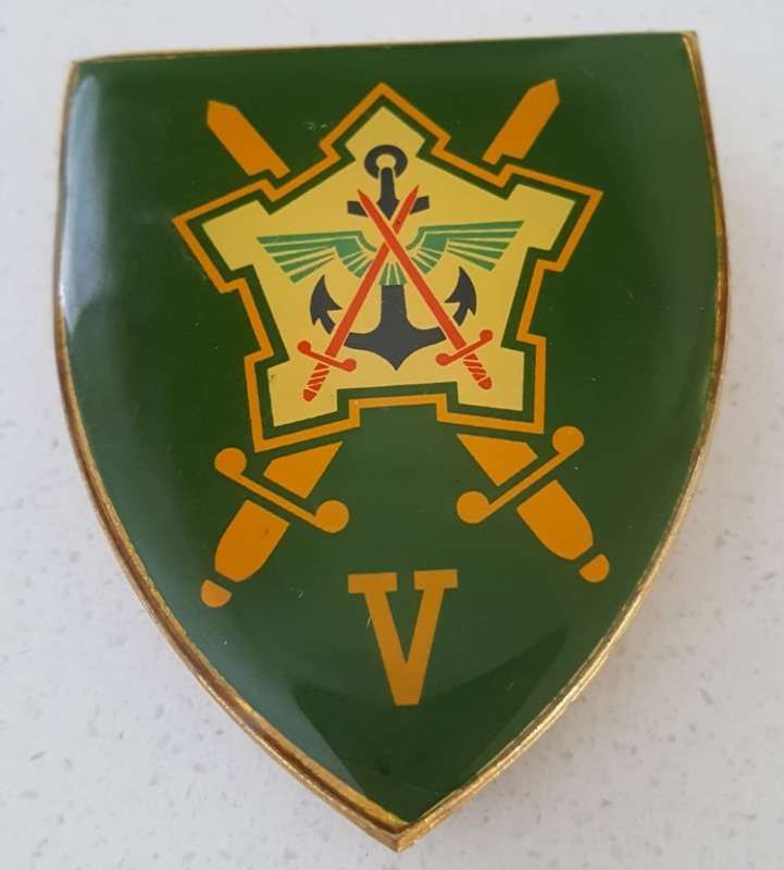 SADF Chief of Staff Finance Yellow Type Metal Shoulder Flash