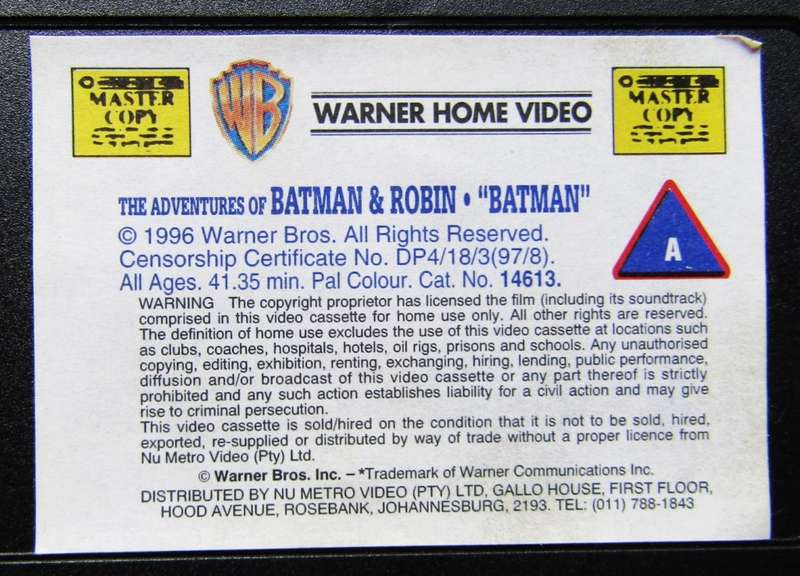 The Adventures of Batman and Robin - VHS Video Tape (1997)
