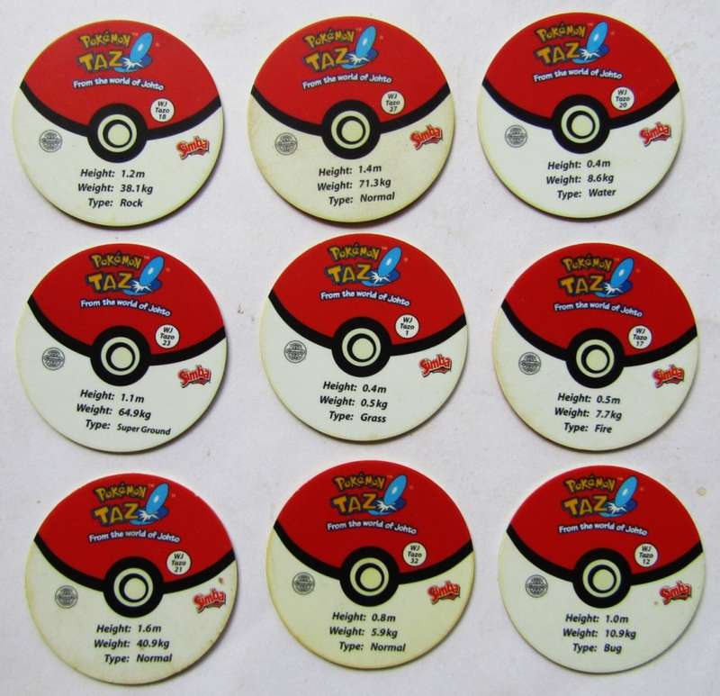 Lot of 9 Pokemon WJ Tazo Slammers by Simba
