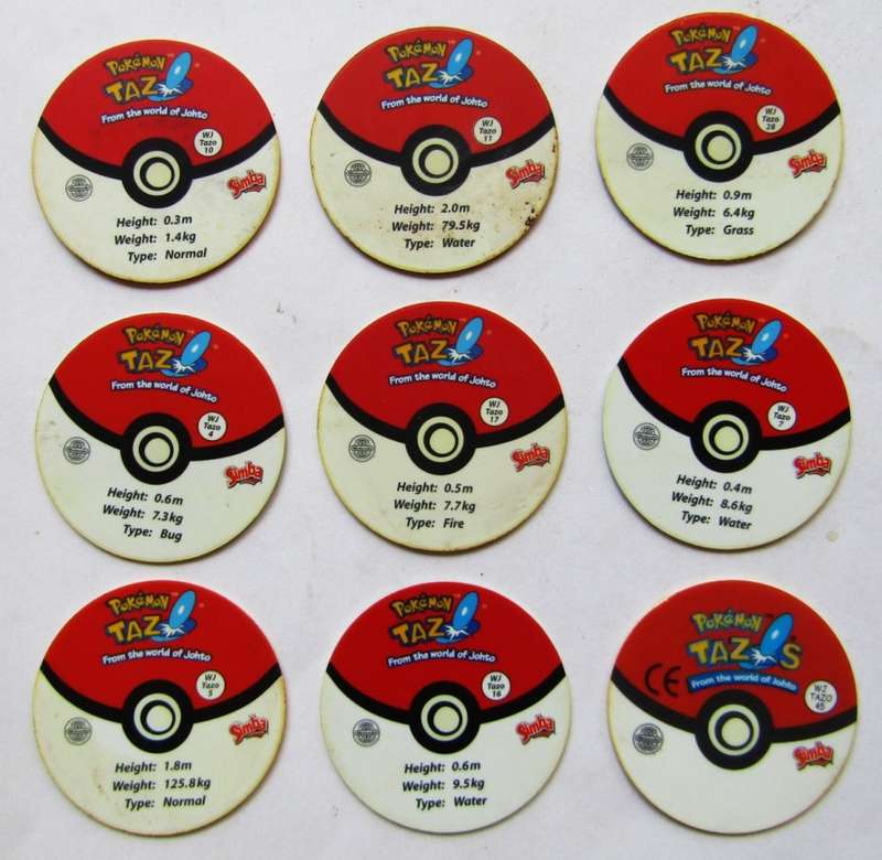 Lot of 9 Pokemon WJ Tazo Slammers by Simba