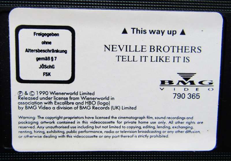 Neville Brothers - VHS Video Tape (1990)
