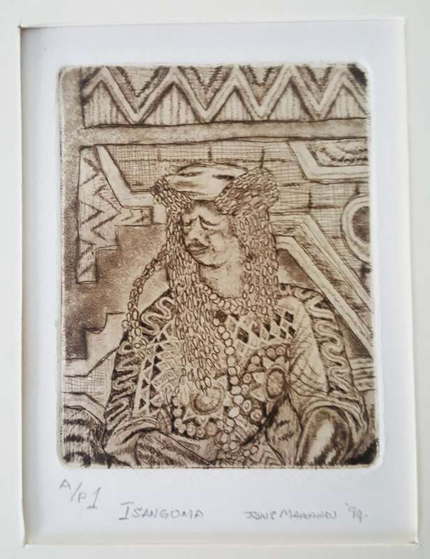 3 Etchings by SA Artist Sabela Judus Mahlangu
