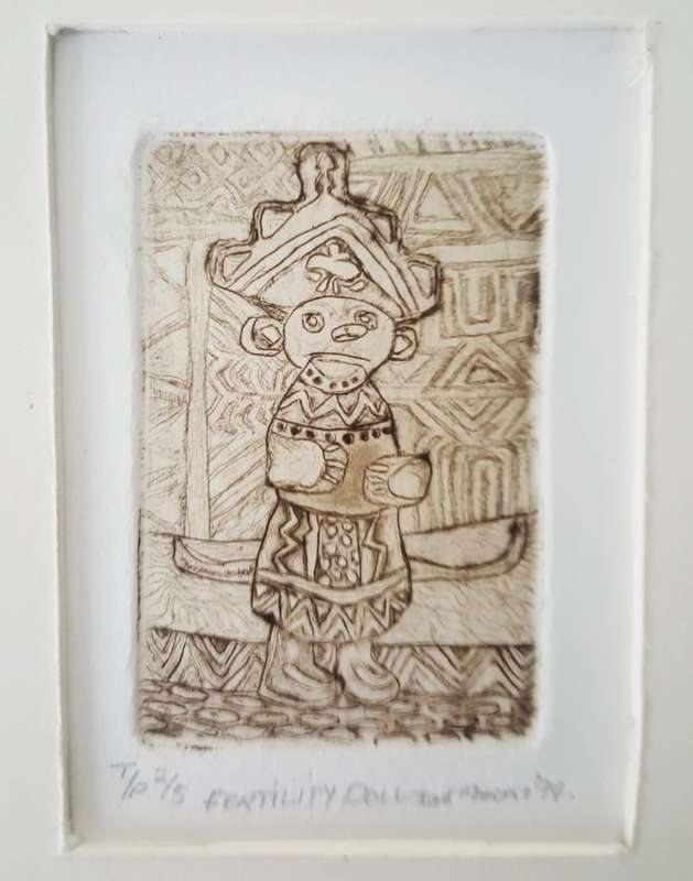 3 Etchings by SA Artist Sabela Judus Mahlangu