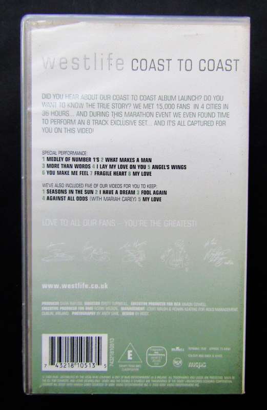 Westlife - Coast to Coast - VHS Video Tape (2000)