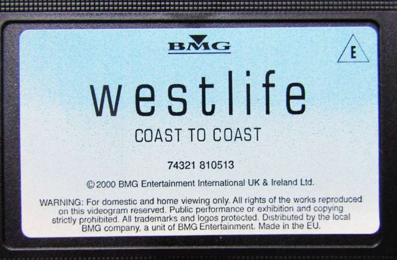 Westlife - Coast to Coast - VHS Video Tape (2000)