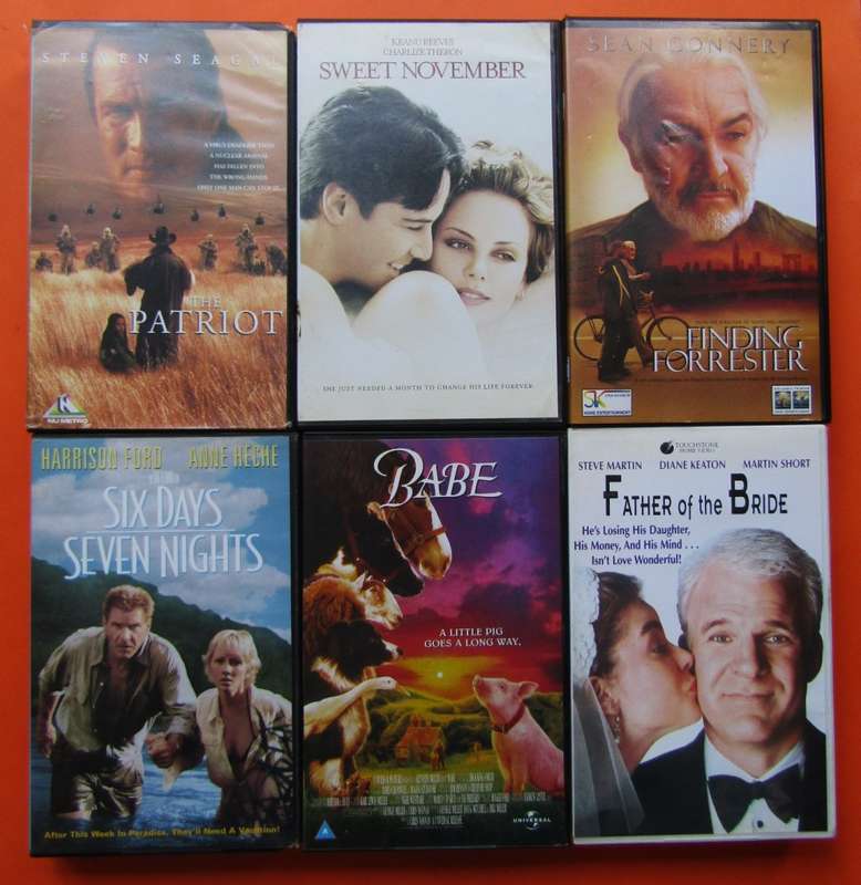 Lot of 6 Old Movie VHS Tapes