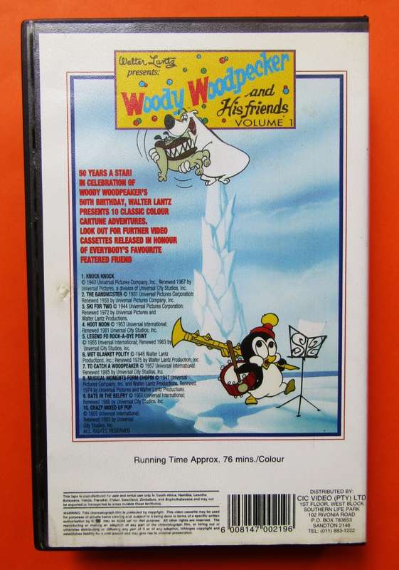 Woody Woodpecker Vol 1 - VHS Video Tape (1990)