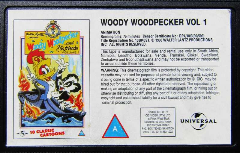 Woody Woodpecker Vol 1 - VHS Video Tape (1990)