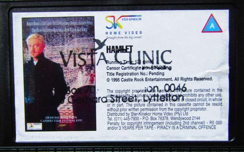 Hamlet - Kenneth Branagh - Movie VHS Tape (1997)