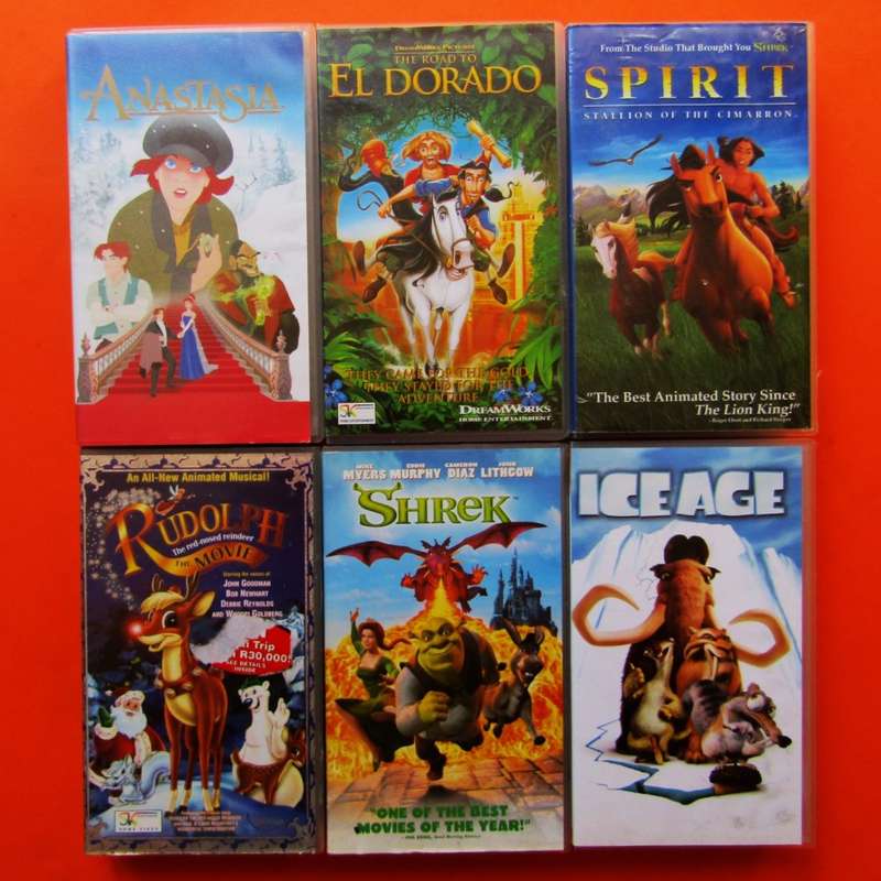 Lot of 6 Animated Movie VHS Tapes